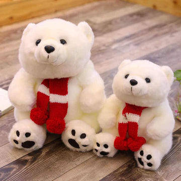 Scarf Baby Polar Bear Plush Doll Stuffed Cotton Animal Toys